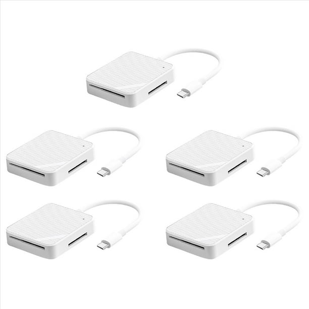 5X Adaptador de Lector de Tarjetas de Memoria 4 en 1 Tipo C USB-C Smart Media OTG M2 SD SM XD Lector de Tarjetas para Accesorios Android