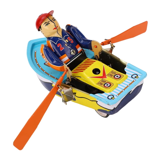 Tabletop Row Boat Ornament, Multifunctional Mechanical Structure Row Boat Decor Wind Up Mechanism Rugged Iron for Homes