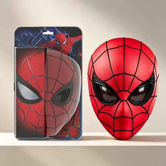 Spider Superhero Mask Helmet Interactive Winking Eyes Movable Eyelid Full Face Headwear Halloween Party Costume Novelty Present