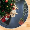 thumbnail image 5 of FMSHPON Halloween Skull Rose Flower Xmas Christmas Tree Skirt Stand Mat for Holiday Party Decoration Indoor Outdoor 48 inches, 5 of 6