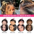 thumbnail image 5 of 1B/27 Straight 13x4 Lace Frontal Wig Human Hair Pre Plucked Ombre Blonde Colored Lace Front Wigs, 5 of 7
