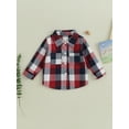thumbnail image 2 of GXFC Kids Boys Fall Jacket Clothes 6M 1T 2T 3T 4T Toddler Boys Long Sleeve Button Down Collar Plaid Outerwear Chunky Coat Shacket Autumn Warm Clothing for Children Boys, 2 of 8