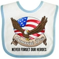 thumbnail image 3 of Inktastic Memorial Day- Never Forget Our Heroes- Bald Eagle Boys or Girls Baby Bib, 3 of 4