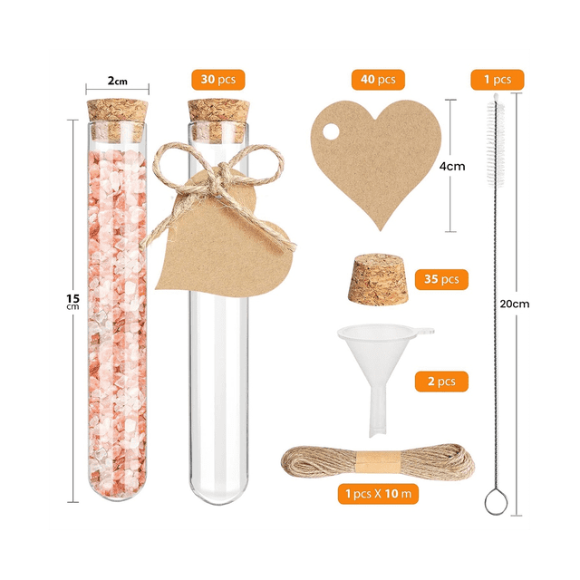 30 Pcs Test Tubes, Test Tubes With Corks Glass Test Tubes 20 x 150mm Test Tube For Flowers