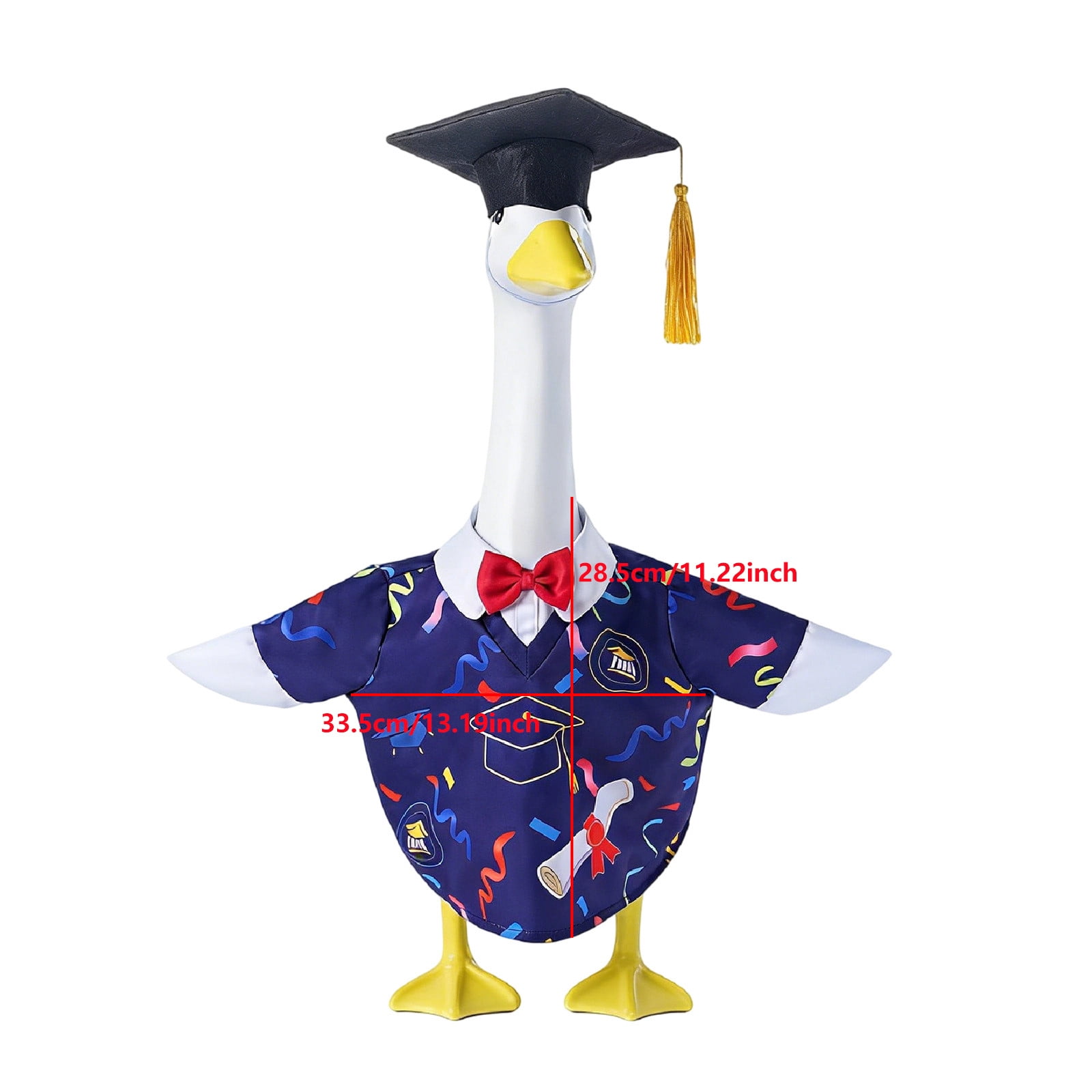 Graduate Gooses Outfit, Porch Clothes, Garden Decoration, 23-Inch Cement Goose Outfit, Durable Material, Colorful Graduation-Themed Yard and Lawn Decoration