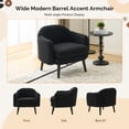 thumbnail image 2 of Ktaxon Accent Chair, Teddy Velvet Deep Seat Armchair with Wood Legs, Comfy Sinlge sofa for Living Room, Bedroom, Reading Nook Black, 2 of 10