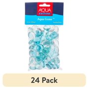 (24 pack) Vibrant Life Aqua Glass Gems Aquarium Decor, 10 oz Bag