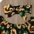 thumbnail image 3 of 3Pcs Pretty Girls Clothes Set Kids Baby Girl Clothes Short Sleeve Off-shoulder Sunflower Crop Tops Denim Pants Outfits, 3 of 6