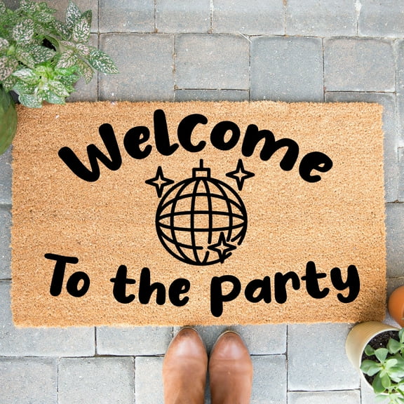 Doormat Welcome To The Party Custom Coir Mat New Home Gift s Home (18" x 30") #4187