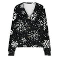 thumbnail image 5 of GigrtiJin Womens Christmas Snowflake Print Jackets Long Sleeved Cardigan Plush Button down V-Neck Casual Coats, 5 of 5