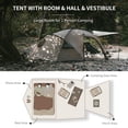 thumbnail image 3 of Naturehike Massif Tienda de campaña caliente con gato para estufa, tienda de campaña para 4 estaciones, tienda de campaña para 2 personas, 4 personas y 6 personas, tienda de campaña impermeable UPF50+, 3 of 5