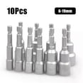 thumbnail image 1 of 10Pcs 6-19mm Magnetic Power Nut Driver Set for Impact Drill Quick Change Chuck Socket Wrench Nut Setters 1/4 Hex Shank, 1 of 5