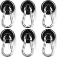 thumbnail image 1 of Xiangyi Magnetic Hooks,100LBS Strong Heavy Duty Neodymium Magnet Hooks with Swivel Carabiner Hook,Great for Your Kitchen,Refrigerator and Other Magnetic Surfaces(4 Pack), Silvery, 1 of 16