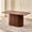 Brown Wood Grain, variant on 63" Rectangle Dining Table for 4-6 Person, Modern Mid-century Farmhouse Large Kitchen Table w/Wood Strip Pedestal Base, Rustic Dinner Table for Breakfast Dining Reception Room, Brown