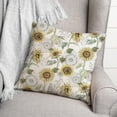 thumbnail image 3 of Creative Products Sunflower Pattern on White 18 x 18 Spun Poly Pillow, 3 of 3