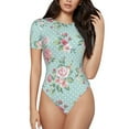thumbnail image 2 of Picia Vintage Floral Womens One Piece Swimsuits Modest Tummy Control Bathing Suits Lace Up Slimming Swim Suit-XX-Large, 2 of 9