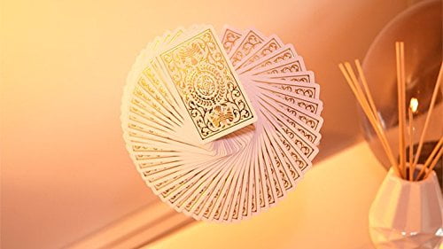Shin Lim Regalia White Luxury Playing Cards - Poker Size, Gold-Foil Finish, Cartamundi Fine Linen Stock