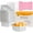 White, variant on 5oz Mini Cake Pans with Lids 25 Pack, Foil Muffin Tin Small Baking Cups, Disposable Cupcake Containers Creme Brulee Ramekins Cupcake Liners for Bake Sales Valentines-Pink