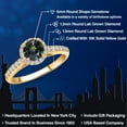 thumbnail image 2 of Gem Stone King 10K Yellow Gold Green Mystic Topaz and Lab Grown Diamond Engagement Ring for Women | 1.31 Cttw | Round 6MM | Gemstone November Birthstone | Size 9, 2 of 6