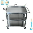 thumbnail image 2 of AmGood Stainless Steel Utility Cart | 15" Wide X 28 Long X 33" High | 3 Shelf Metal Utility Cart on Wheels with Handle | for Home & Business Use, 2 of 5