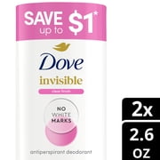 Dove Advanced Care Antiperspirant Deodorant Stick Invisible Clear Finish, 2.6 oz 2 Pack