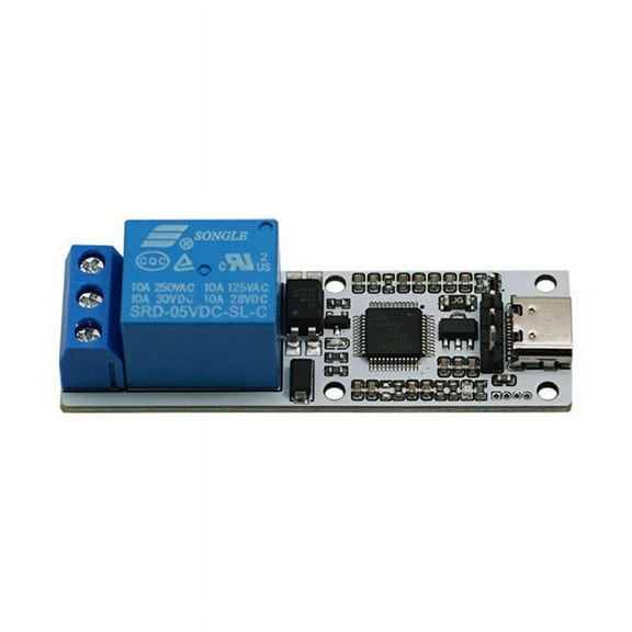 Relay Module 1 Channel USB to CH340 Serial Control Relay Module Optocoupler Protection TYPE-C Interface Module DSTUR-T10