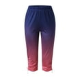 thumbnail image 5 of Womens Stretch Capri Pants High Waisted Printed Capri Leggings Workout Yoga Pants Comfy Compression Joggers, 5 of 6