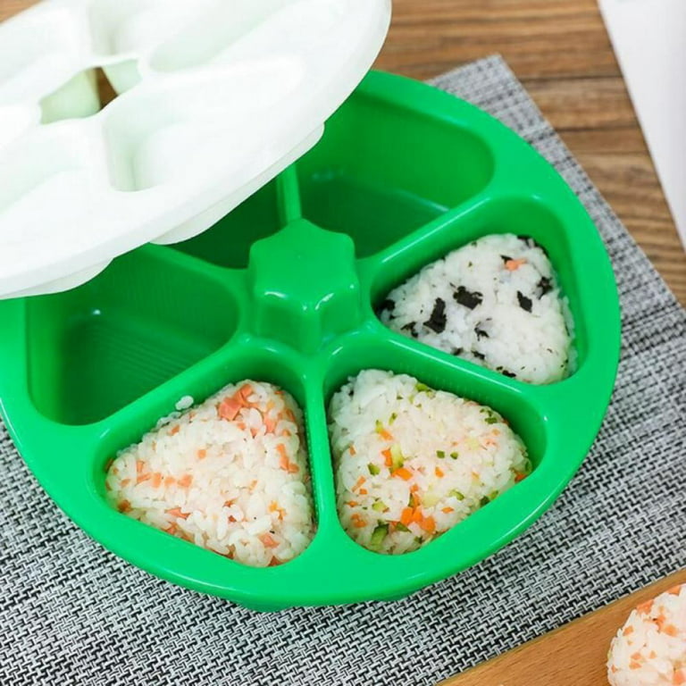 Onigiri Mold, Musubi Maker Kit, Food Grade Onigiri Maker  Onigiri Rice Mold, DIY Triangle Sushi Mold,Make Up To 6 Sushi Rice Balls at  Once Easily and Quickly BPA free (White)