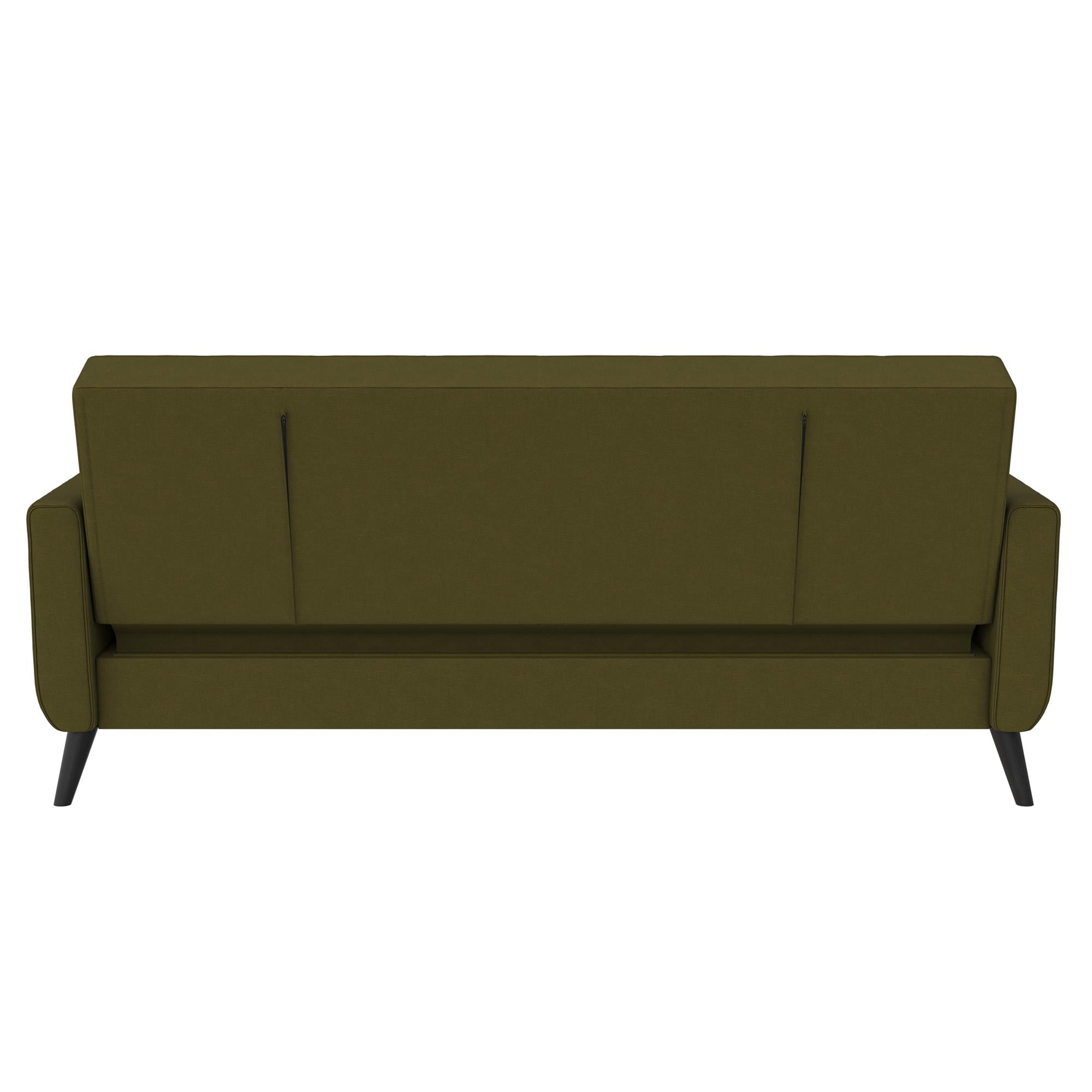 Queer Eye Liam Futon with Storage, Black Faux Leather