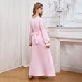 thumbnail image 5 of Staki Abayas for Girls Kids Girls Ramadan Muslim Lace Trim Maxi Dress with Belt Prayer Arabic Kaftan Dubai Islamic Eid Dresses 2T 3T 4T Pink,6-7 Years, 5 of 7