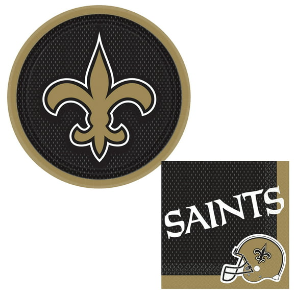 New Orleans Saints Football Plates Napkins 24pc Party Tableware Set