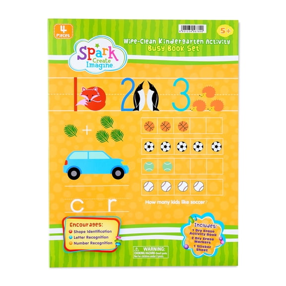Spark Create Imagine Wipe Clean Kindergarten Activity Busy Book Set (Paperback)