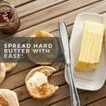 thumbnail image 3 of Stainless Steel Butter Knife Spreader, Multi-Functional Butter Curler with Serrated Edge for Butter Cheese Jam Baguette, 3 of 6