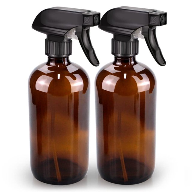 Botella de aerosol de vidrio Bontip Amber de 500 ml (paquete de 2) con accesorio