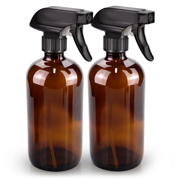 Botella de aerosol de vidrio Bontip Amber de 500 ml (paquete de 2) con accesorio
