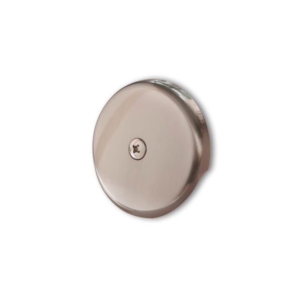 Placa de rebose para desagüe de bañera CalcMetal, níquel satinado