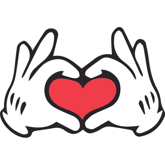 Hands with Heart Color Cartoon Customized Wall Decal - Custom Vinyl Wall Art - Personalized Name - Baby Girls Boys Kids Bedroom Wall Decal Room Decor Wall Stickers Decoration Size (10x10 inch)