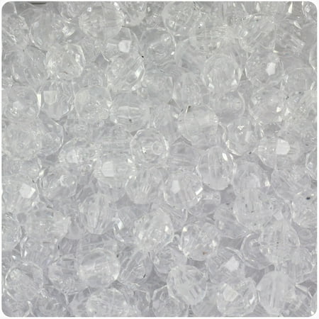 8mm Seed Beads - BeadTin Crystal Transparent 8mm Faceted Round Craft Beads (450pcs)