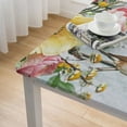 thumbnail image 5 of Easter Rabbit Fitted Tablecloth for SquareTable,Spring Watercolor Rabbit Flower Table Cover with Elastic Edge  Table Cloth,Retro Farm Wood Board Circle Table Covers for Kitchen, 5 of 8