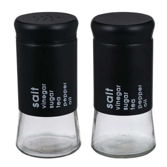 ROSENICE 2 Pcs Cups Creamer Kitchen Spice Bottle Easy-to-use Spice Jars 150ml Black