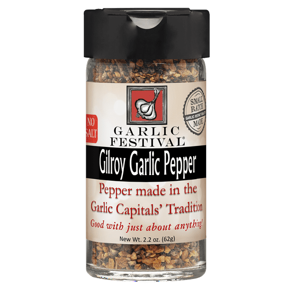 Garlic Festival Black Pepper & Garlic Seasoning Net Wt. 2.2 oz.