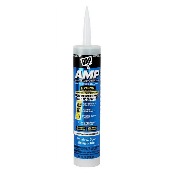 12 Pc, Dap Amp Crystal Clear Polymer Advanced Hybrid Caulk Sealant 9 Oz