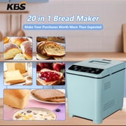 KBS 20-in-1 2LB Bread Maker Machine with 2 Custom Menus,Gluten-Free & 15H Delay Timer, Nonstick Pan, LCD Display, Black
