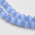 thumbnail image 3 of Cat Eye Beads Strands Round Royal Blue 6mm Hole: 1mm about 66pcs/strand 15.5 inch, 3 of 3