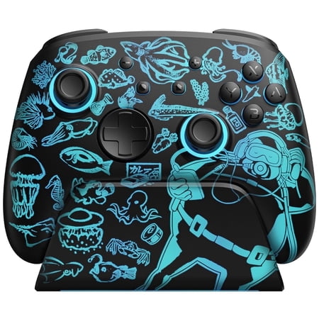 Wireless Pro Controller with Charging Station Compatible with Switch /2/Lite/OLED/7 LED Colors/Hall Effect/Dual Shock/Turbo Dave Style