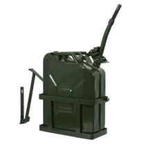 ZENY 5 Gal Nato Style 20 Liter Green Jerry Can Oil Fuel Gas Steel Tank with Spout and Holder