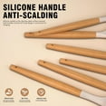 thumbnail image 6 of Kitchen Utensils Set, 24 Pcs Silicone Cooking Utensils Set with Holder, Non-Stick Silicone Cooking Kitchen Utensils with Wooden Handle Spatula Set, Spoons, Pasta Server, Dishwasher Safe (Khaki), 6 of 9