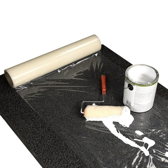 IDL Packaging Carpet Protection Film 24" x 200' (3 mil), 4-Pack - USA-Made Sticky Carpet Shield Self Adhesive Film