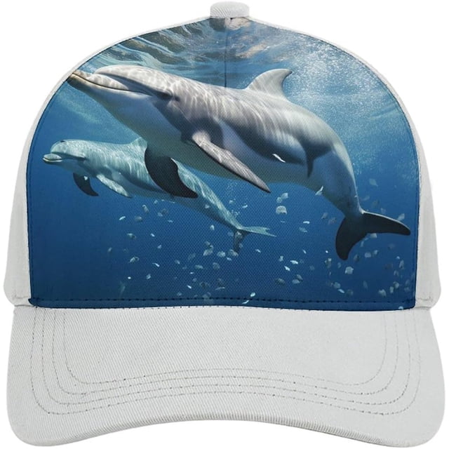 Cute Dolphins Baseball Cap Classic Golf Cap Soft Dad Hat Multicolor Adjustable Low Profile Hat Unisex