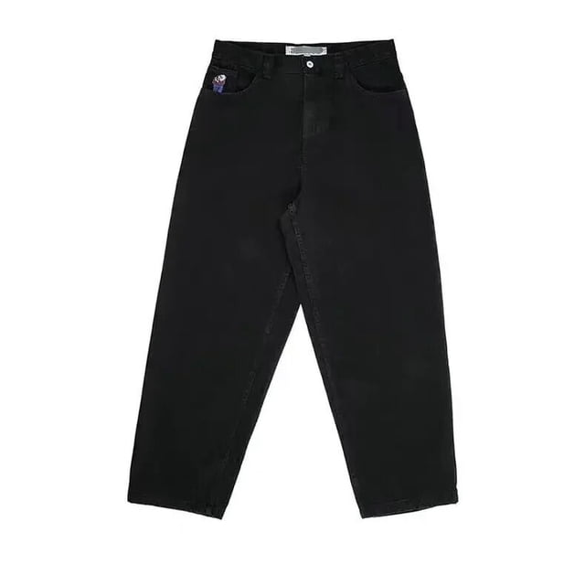 Vaqueros holgados azules, vaqueros bordados de Hip Hop para niño grande, vaqueros de calle Harajuku